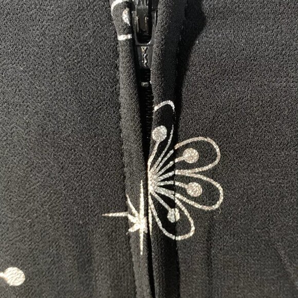 NWT M 6/8 Smak Parlour Black & Silver Snowflake “Social Climber” Caftan Dress - Picture 8 of 12